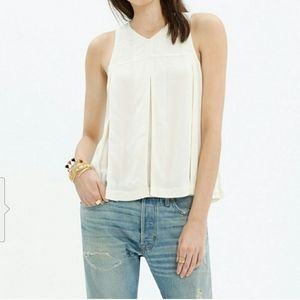 Madewell Trapeze Crop Tank in Ivory
